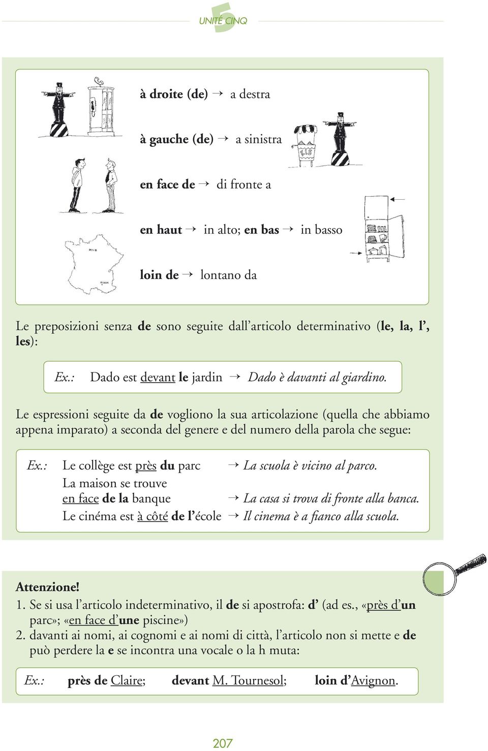 Le espressioni seguite da de vogliono la sua articolazione (quella che abbiamo appena imparato) a seconda del genere e del numero della parola che segue: Ex.