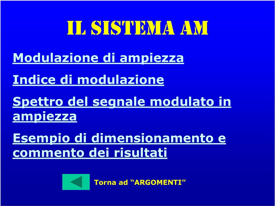 modulato in ampiezza Esempio di