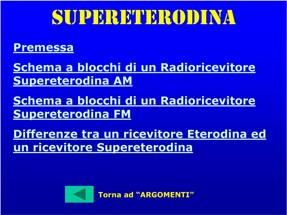 Radioricevitore Supereterodina FM Differenze tra un