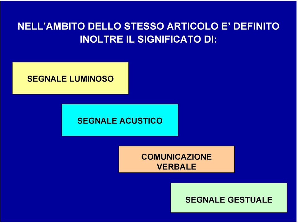 SEGNALE LUMINOSO SEGNALE ACUSTICO