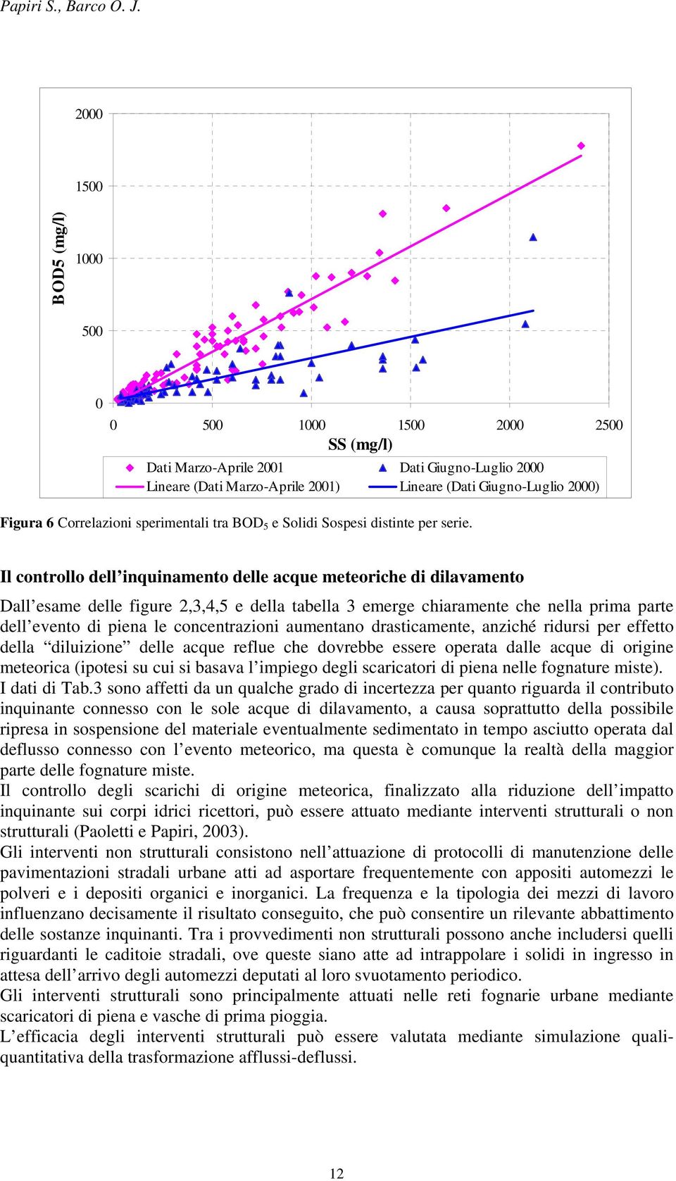 Il controllo dell inquinamento delle acque meteoriche di dilavamento Dall esame delle figure 2,3,4,5 e della tabella 3 emerge chiaramente che nella prima parte dell evento di piena le concentrazioni