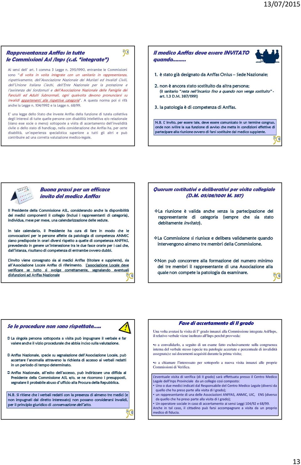 Italiana Ciechi, dell Ente Nazionale per la protezione e l assistenza dei Sordomuti e dell Associazione Nazionale delle Famiglie dei Fanciulli ed Adulti Subnormali, ogni qualvolta devono pronunciarsi