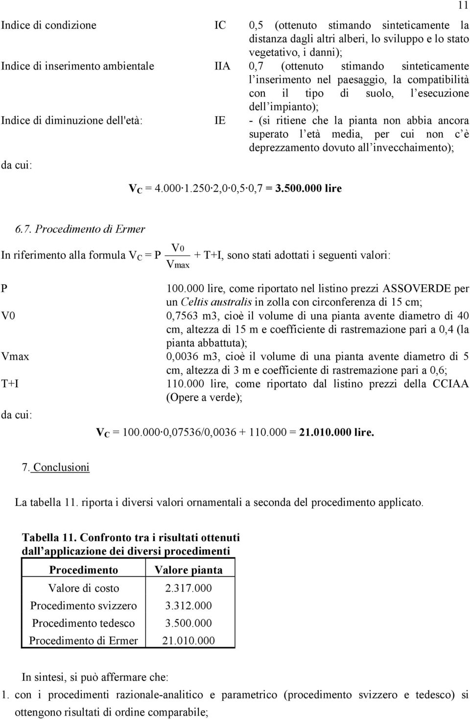 ancora superato l età media, per cui non c è deprezzamento dovuto all invecchaimento); da cui: V C = 4.000 1.250 2,0 0,5 0,7 