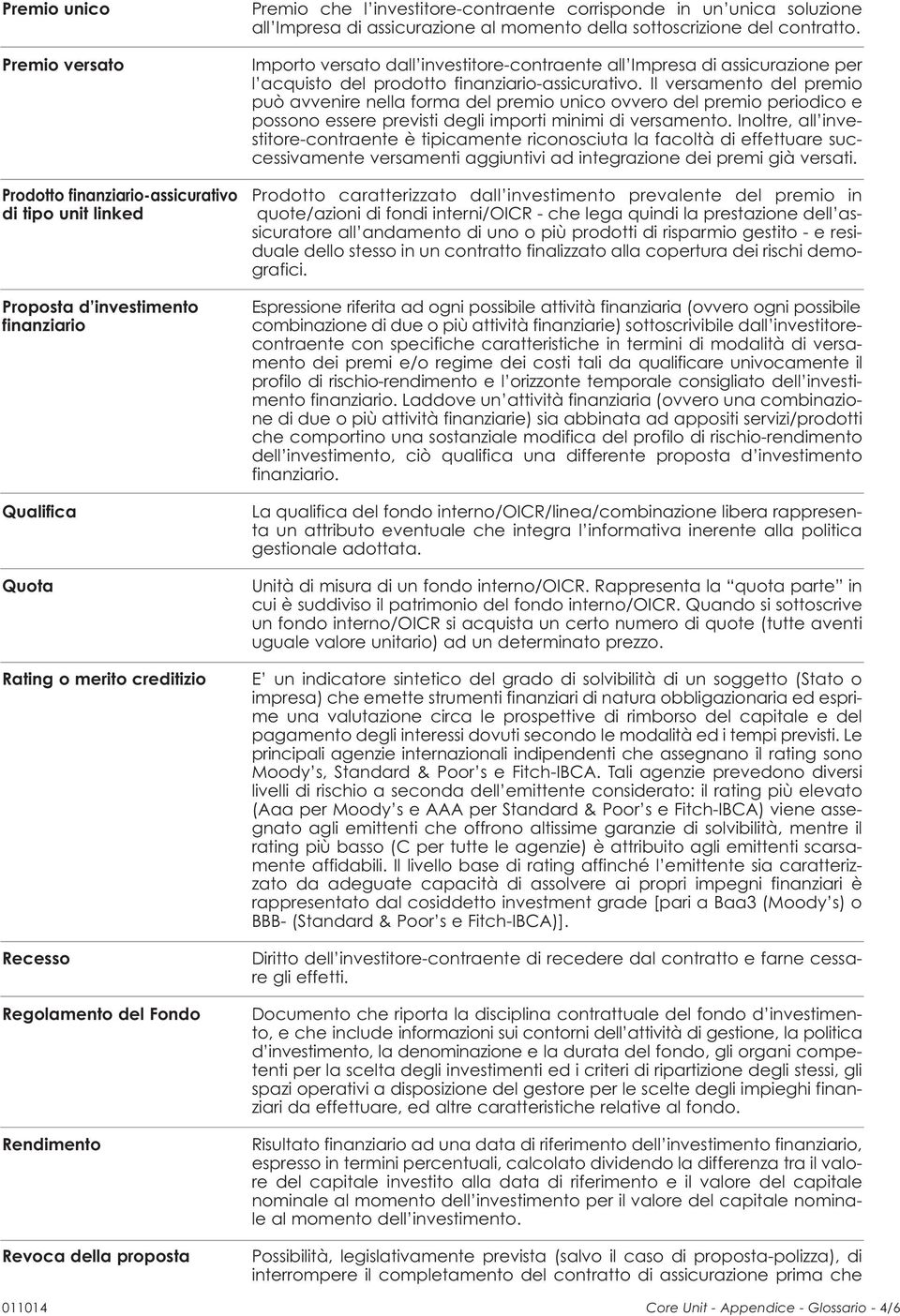 Importo versato dall investitore-contraente all Impresa di assicurazione per l acquisto del prodotto finanziario-assicurativo.