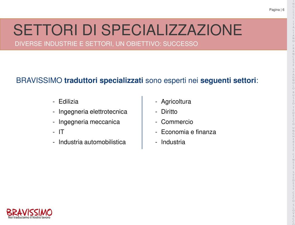 - Edilizia - Ingegneria elettrotecnica - Ingegneria meccanica - IT - Industria