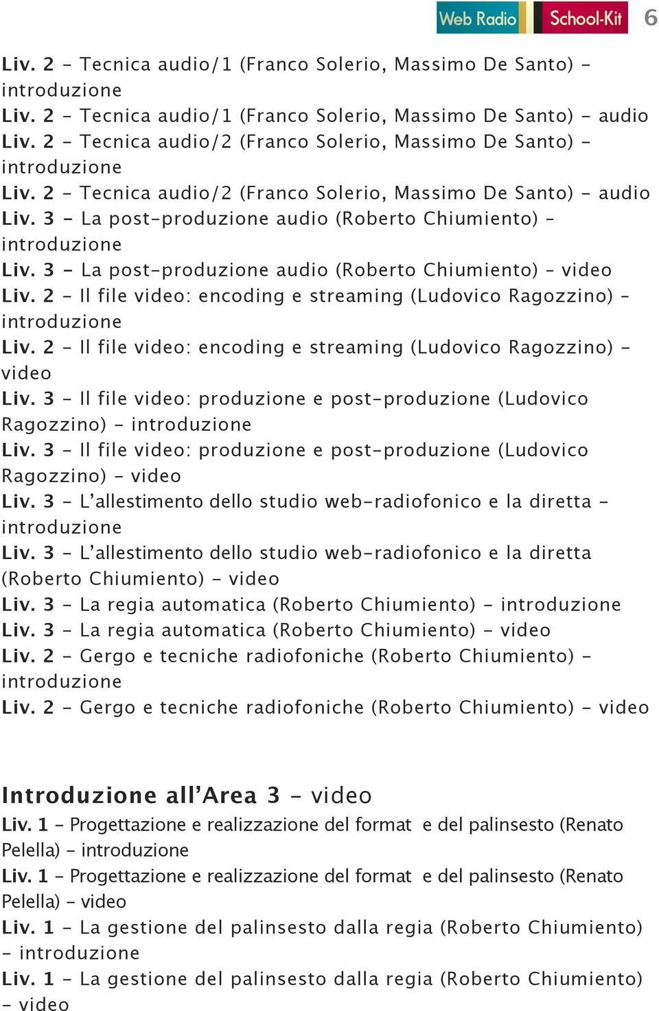 2 - Il file : encoding e streaming (Ludovico Ragozzino) - Liv. 3 - Il file : produzione e post-produzione (Ludovico Ragozzino) - Liv.