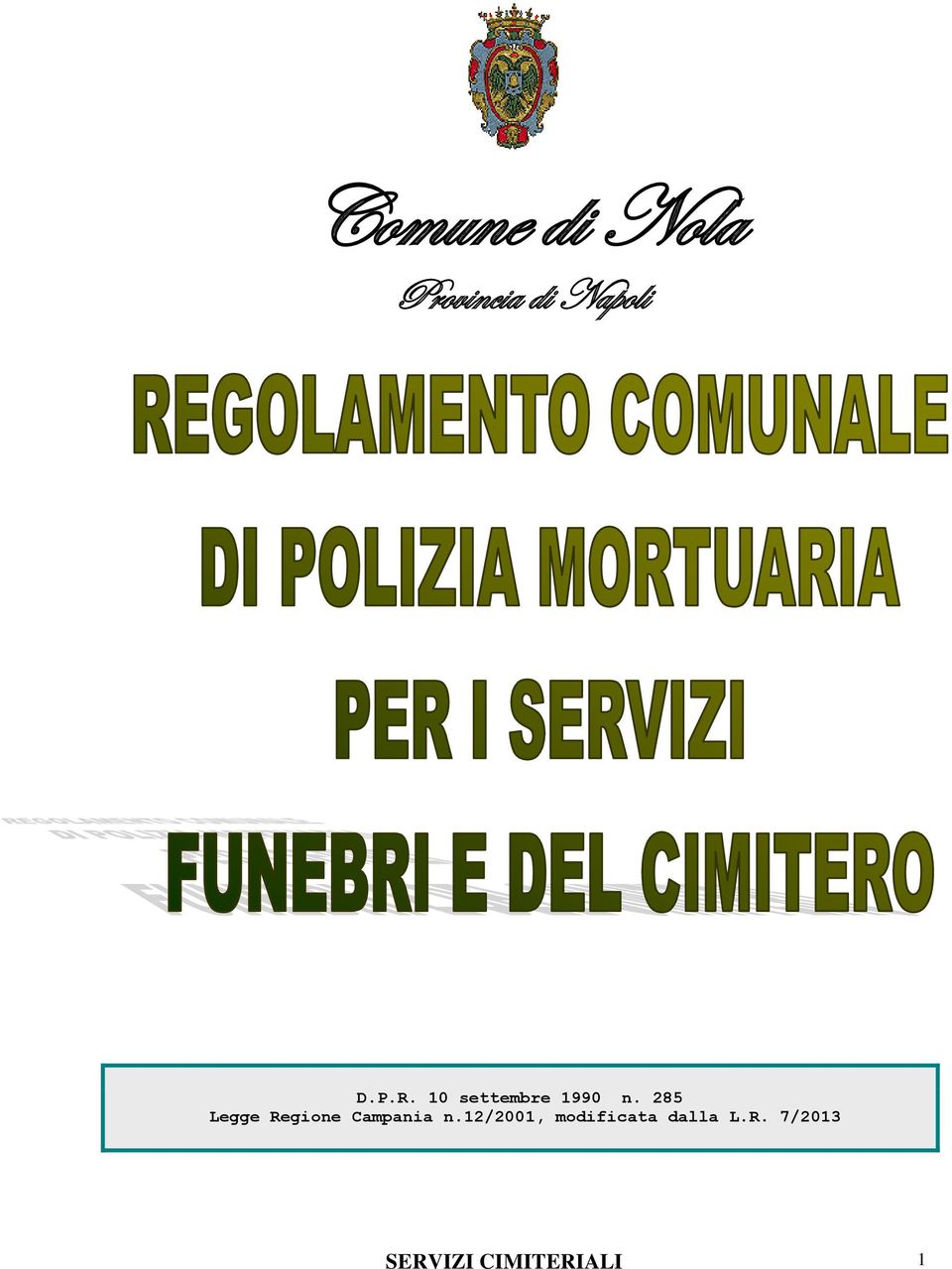 285 Legge Regione Campania n.