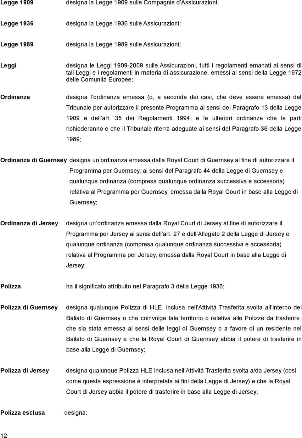 designa l ordinanza emessa (o, a seconda dei casi, che deve essere emessa) dal Tribunale per autorizzare il presente Programma ai sensi del Paragrafo 13 della Legge 1909 e dell art.