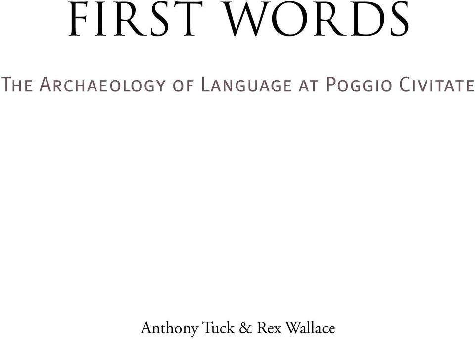 Language at Poggio