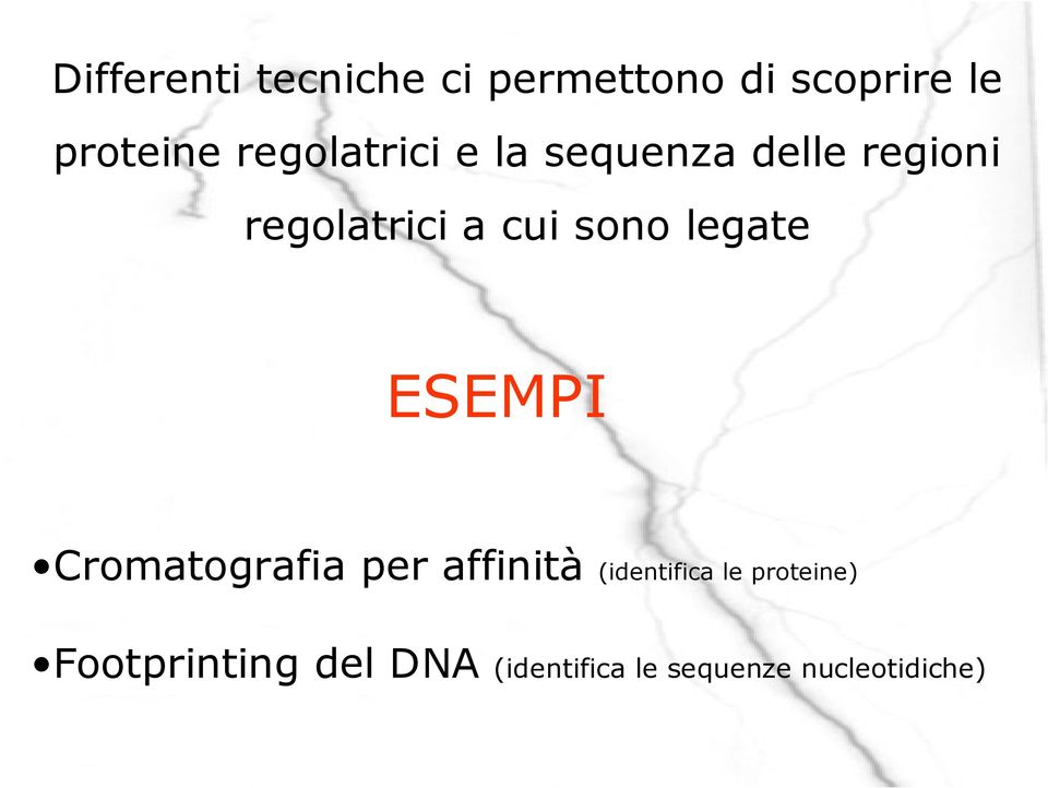 sono legate ESEMPI Cromatografia per affinità (identifica le