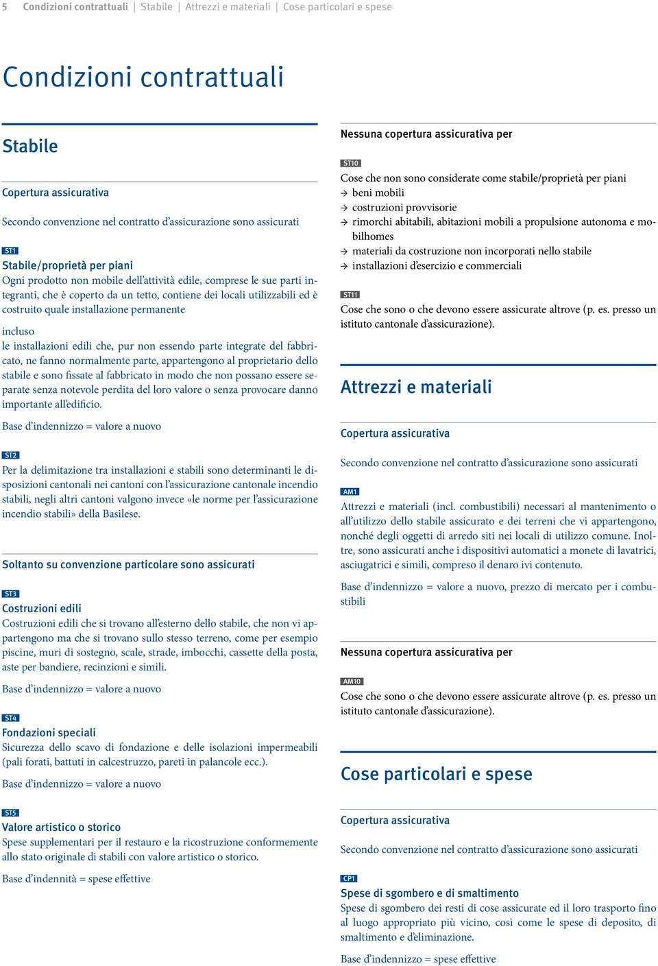 locali utilizzabili ed 7è costruito quale installazione permanente estesa 8 incluso Furto con scasso/rapina 9 le installazioni edili che, pur non essendo parte integrate del fabbricato, Acque ne