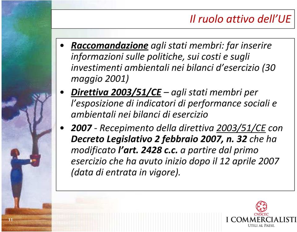 performance sociali e ambientali nei bilanci di esercizio 2007-Recepimentodella direttiva 2003/51/CEcon Decreto Legislativo 2 febbraio