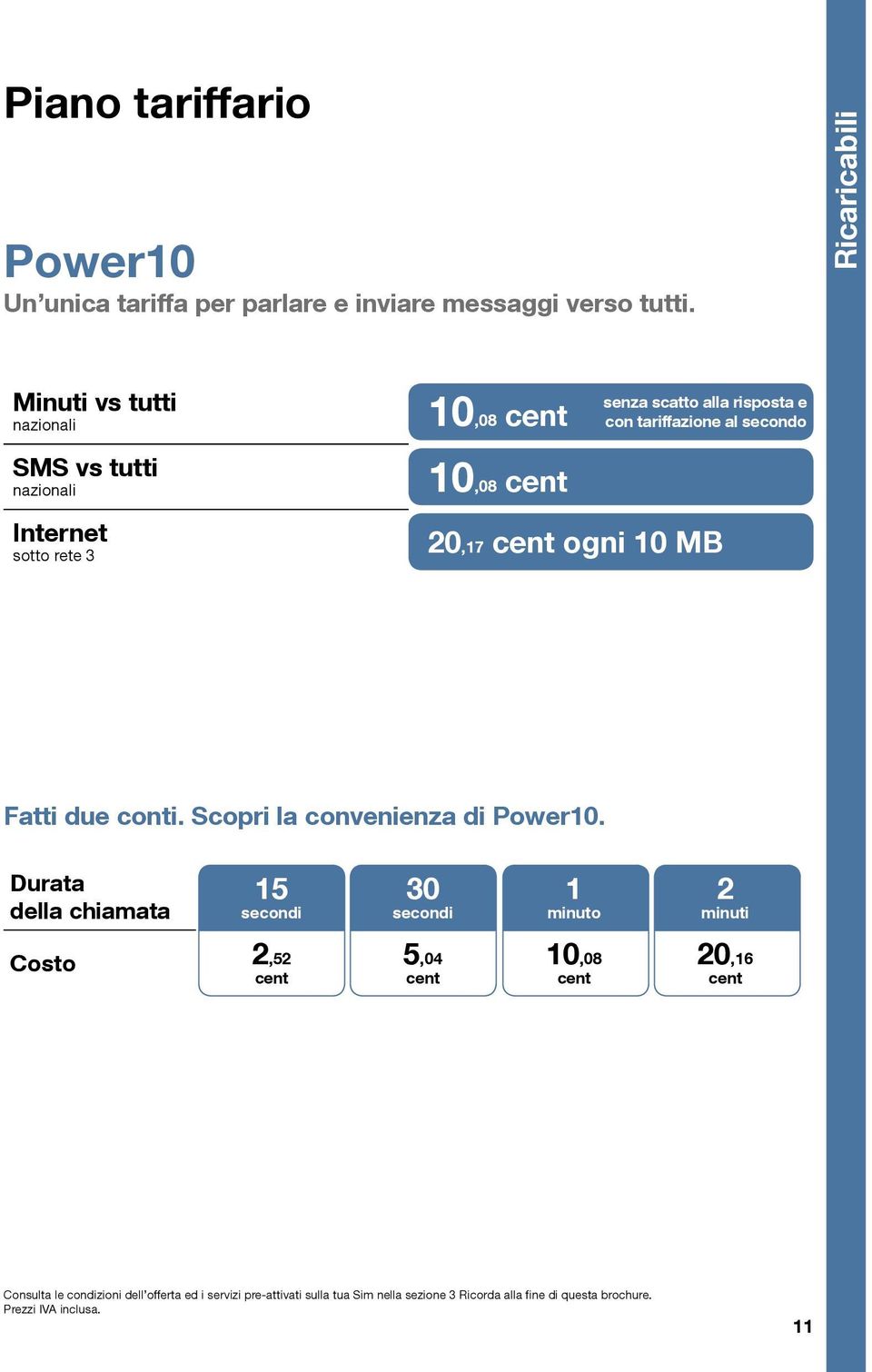 Internet sotto rete 3 20,17 cent ogni 10 MB Fatti due conti. Scopri la convenienza di Power10.