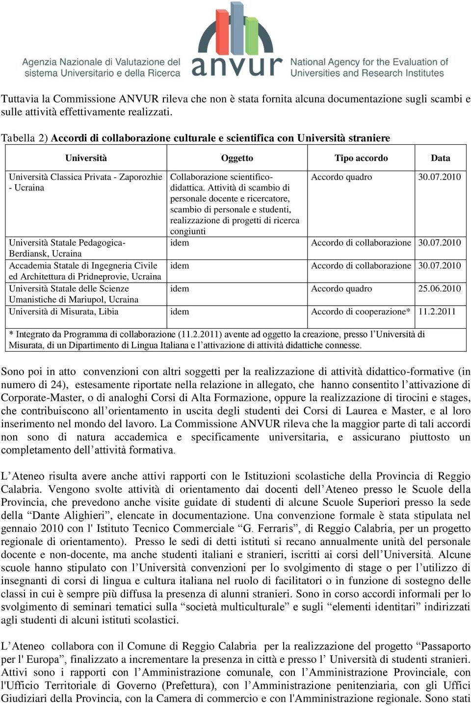 scientificodidattica. Attività di scambio di personale docente e ricercatore, scambio di personale e studenti, realizzazione di progetti di ricerca congiunti Accordo quadro 30.07.