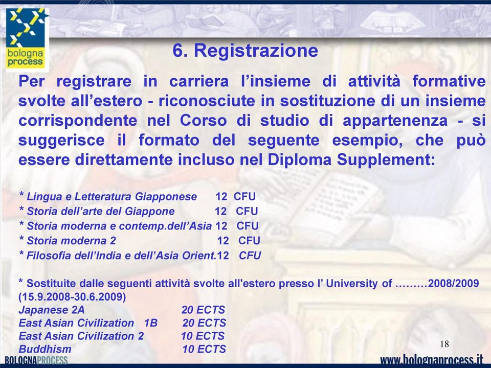 arte del Giappone 12 CFU * Storia moderna e contemp.dell Asia 12 CFU * Storia moderna 2 12 CFU * Filosofia dell India e dell Asia Orient.