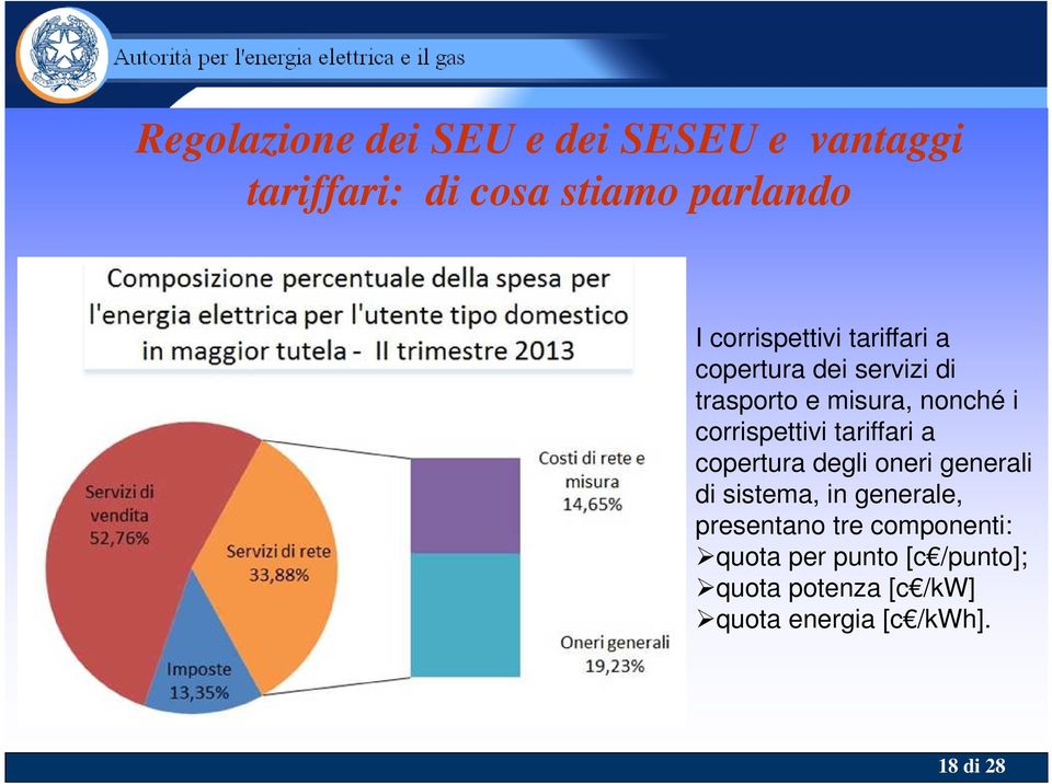 corrispettivi tariffari a copertura degli oneri generali di sistema, in generale,