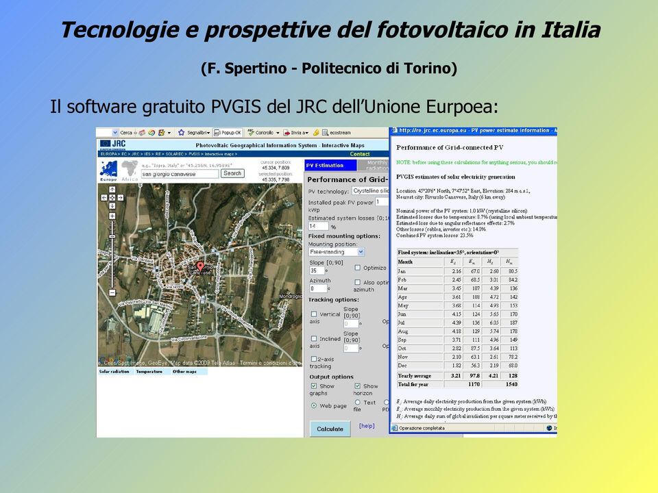 PVGIS del JRC