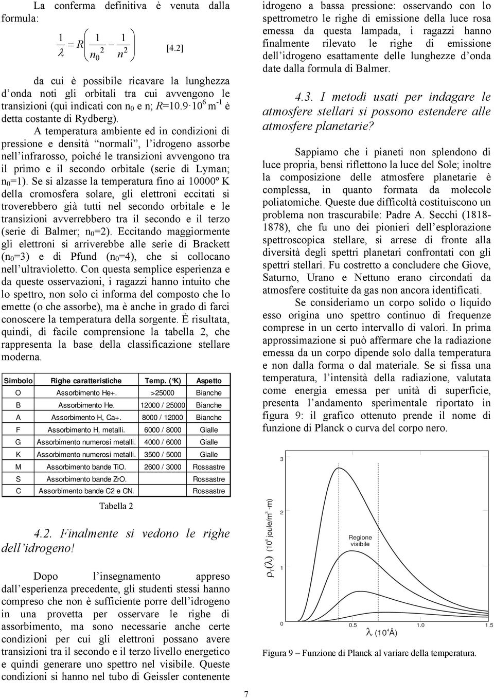 A temperatura ambiente ed in condizioni di pressione e densità normali, l idrogeno assorbe nell infrarosso, poiché le transizioni avvengono tra il primo e il secondo orbitale (serie di Lyman; n 0 =).