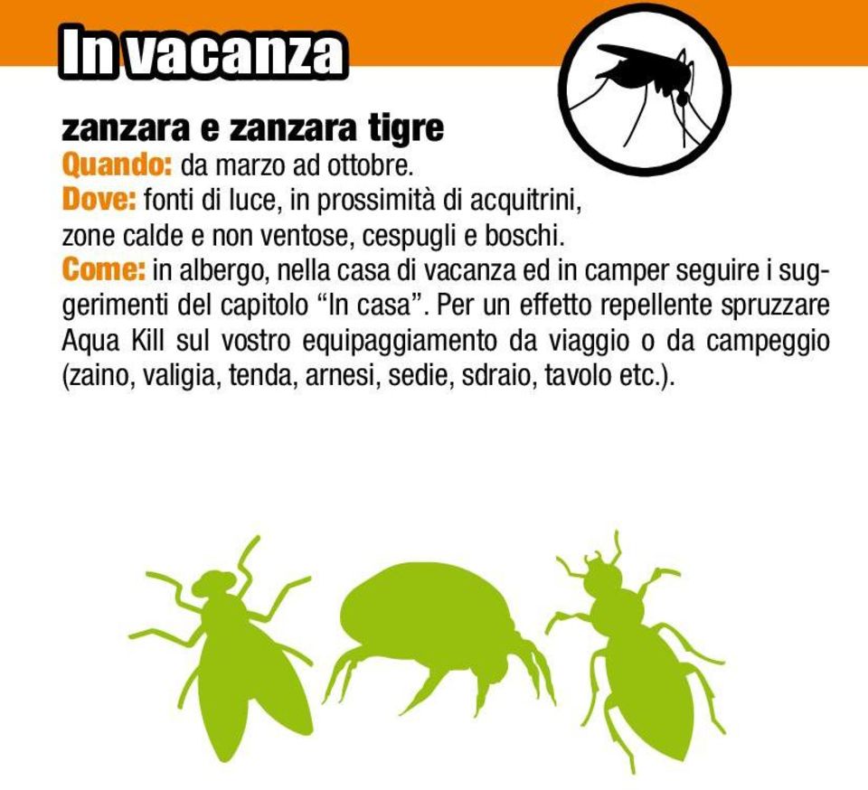 Come: in albergo, nella casa di vacanza ed in camper seguire i suggerimenti del capitolo In casa.