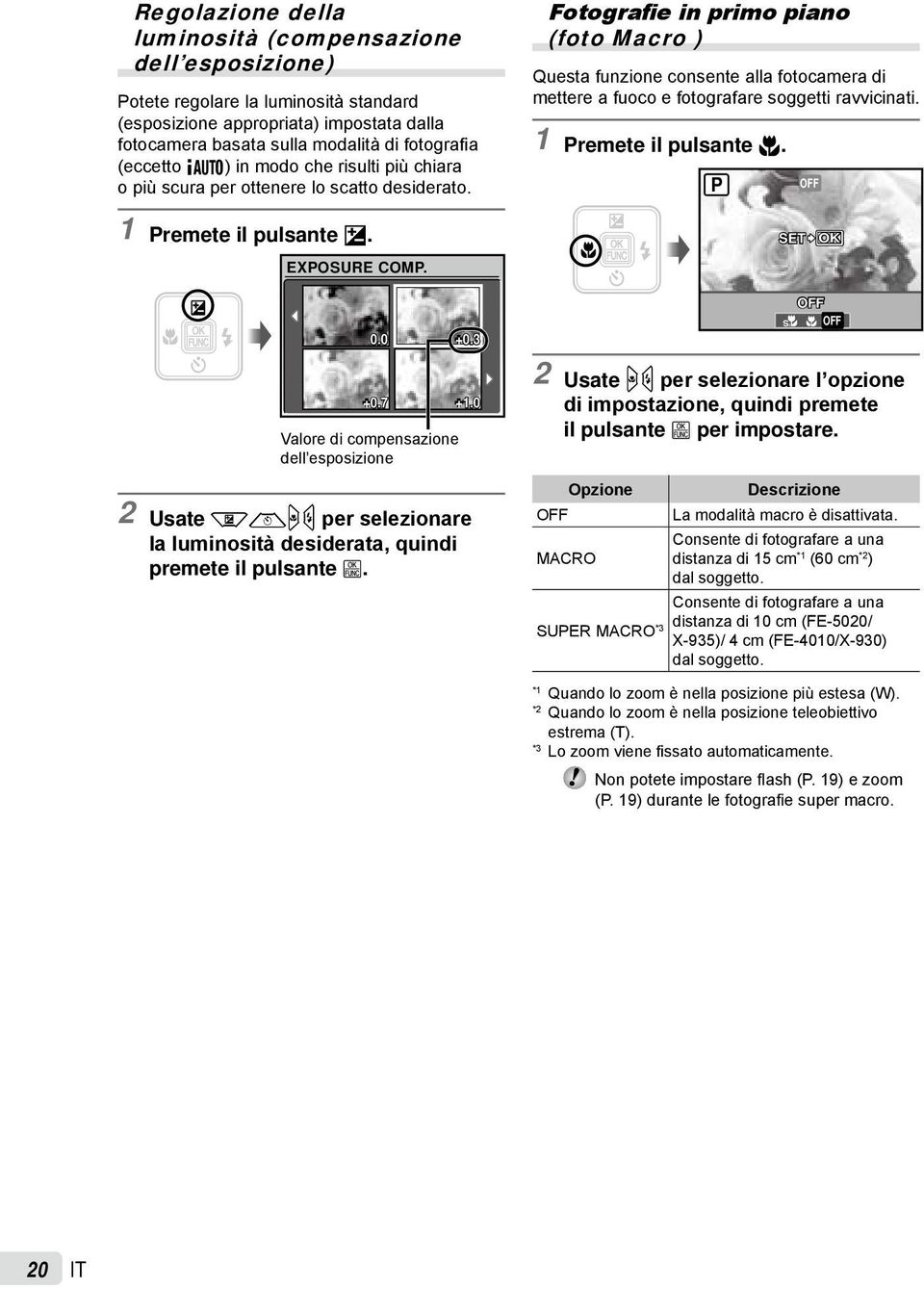 0 Valore di compensazione dell esposizione 2 Usate klmn per selezionare la luminosità desiderata, quindi premete il pulsante B.