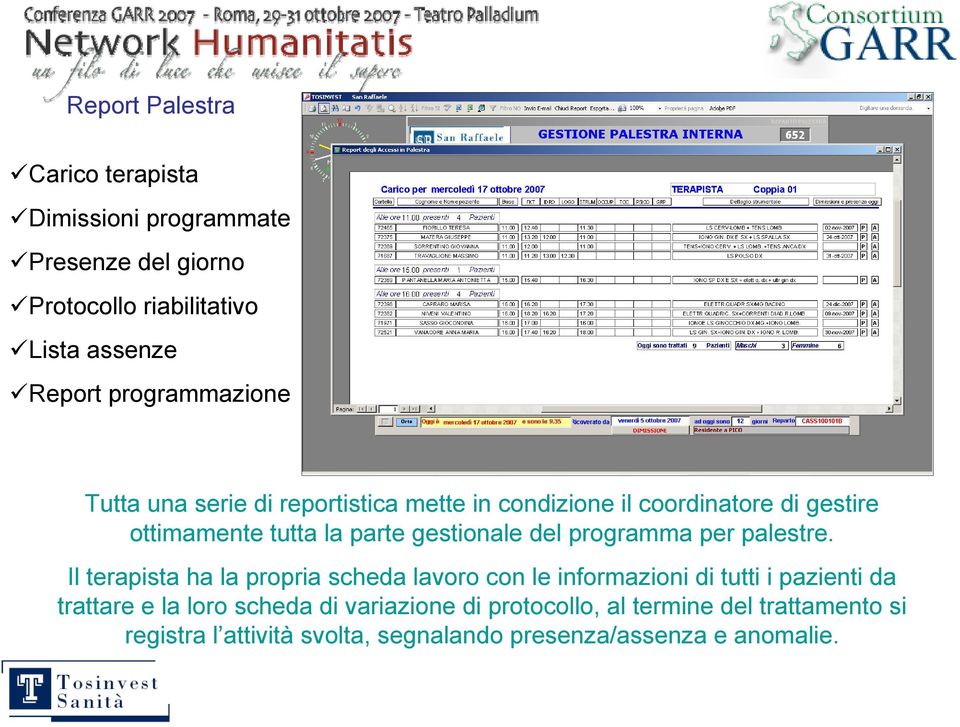 gestionale del programma per palestre.