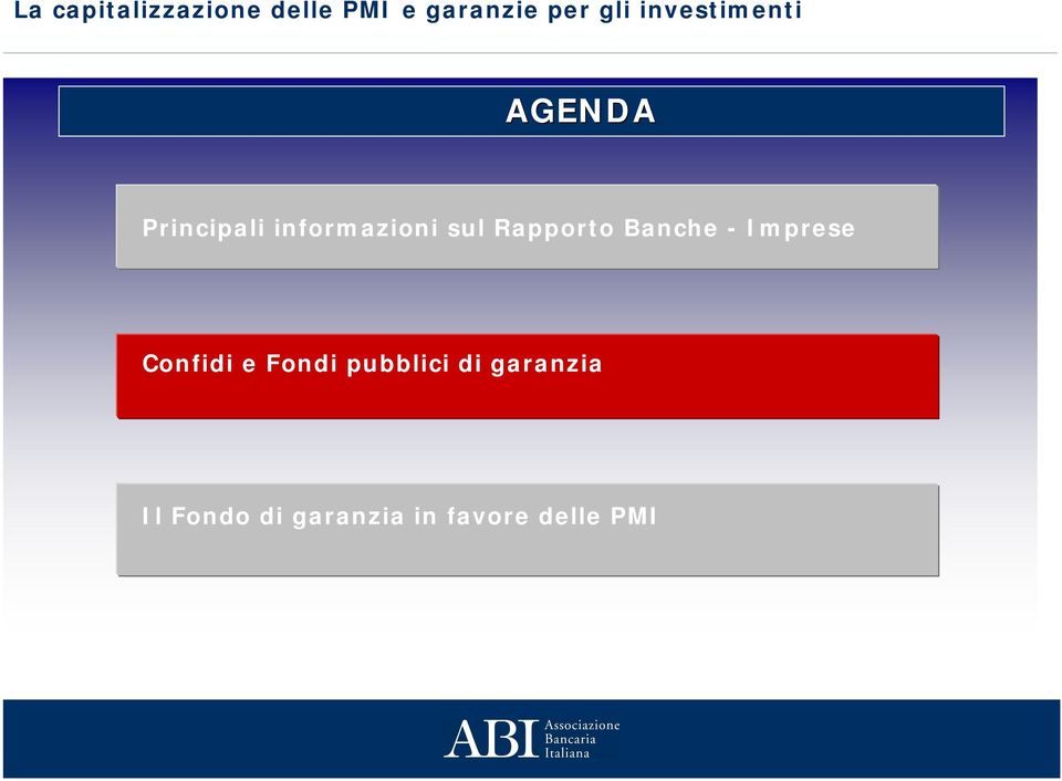 e Fondi pubblici di garanzia Il