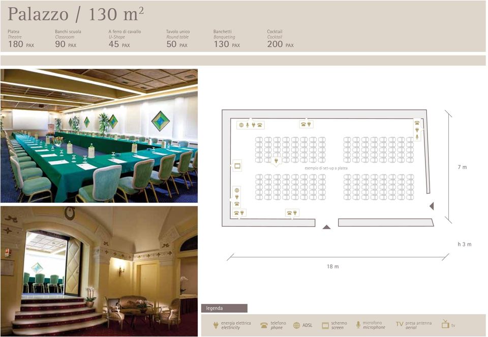 U-Shape 45 PAX Tavolo unico Round table 50 PAX