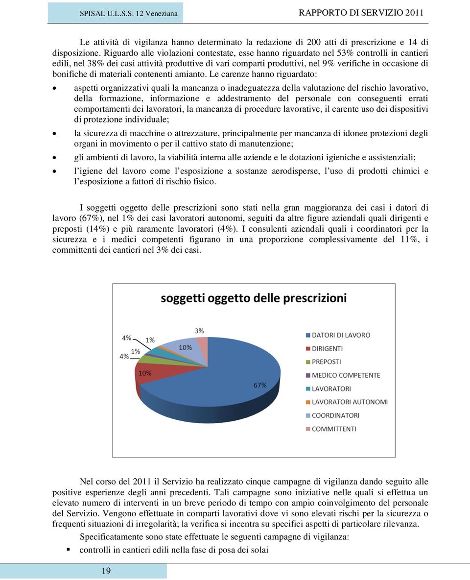 bonifiche di materiali contenenti amianto.