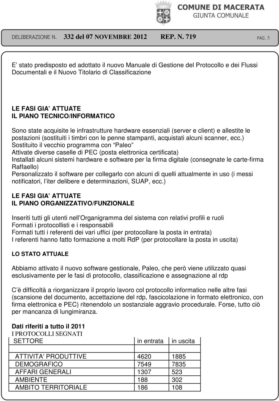 ) Sostituito il vecchio programma con Paleo Attivate diverse caselle di PEC (posta elettronica certificata) Installati alcuni sistemi hardware e software per la firma digitale (consegnate le