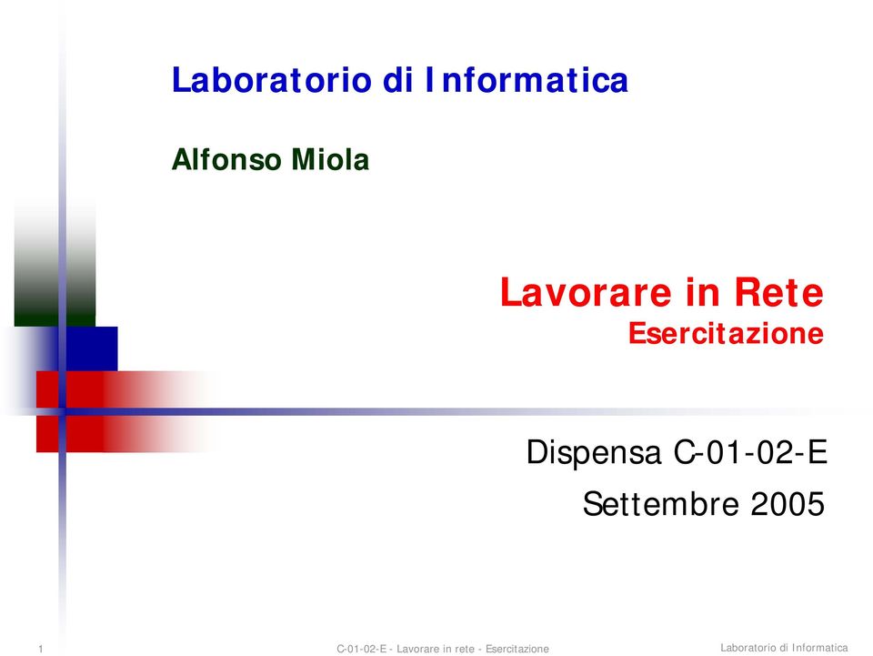 Esercitazione