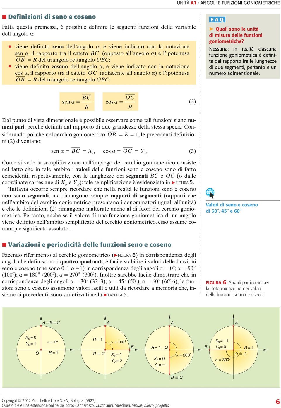 ngolo ) e l ipotenus O = R del tingolo ettngolo OC: F Q P Quli sono le unità di misu delle funzioni goniometihe?