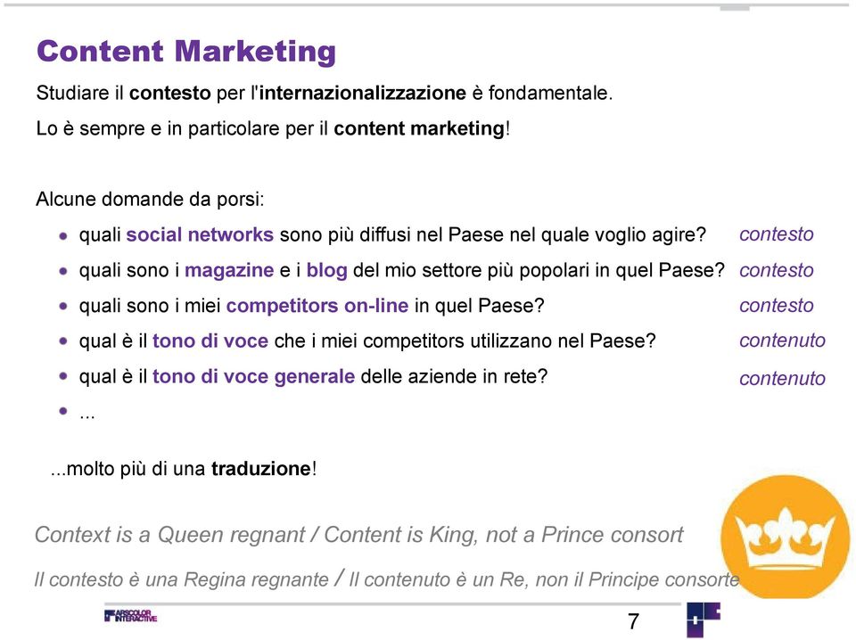 contesto quali sono i magazine e i blog del mio settore più popolari in quel Paese? contesto quali sono i miei competitors on-line in quel Paese?