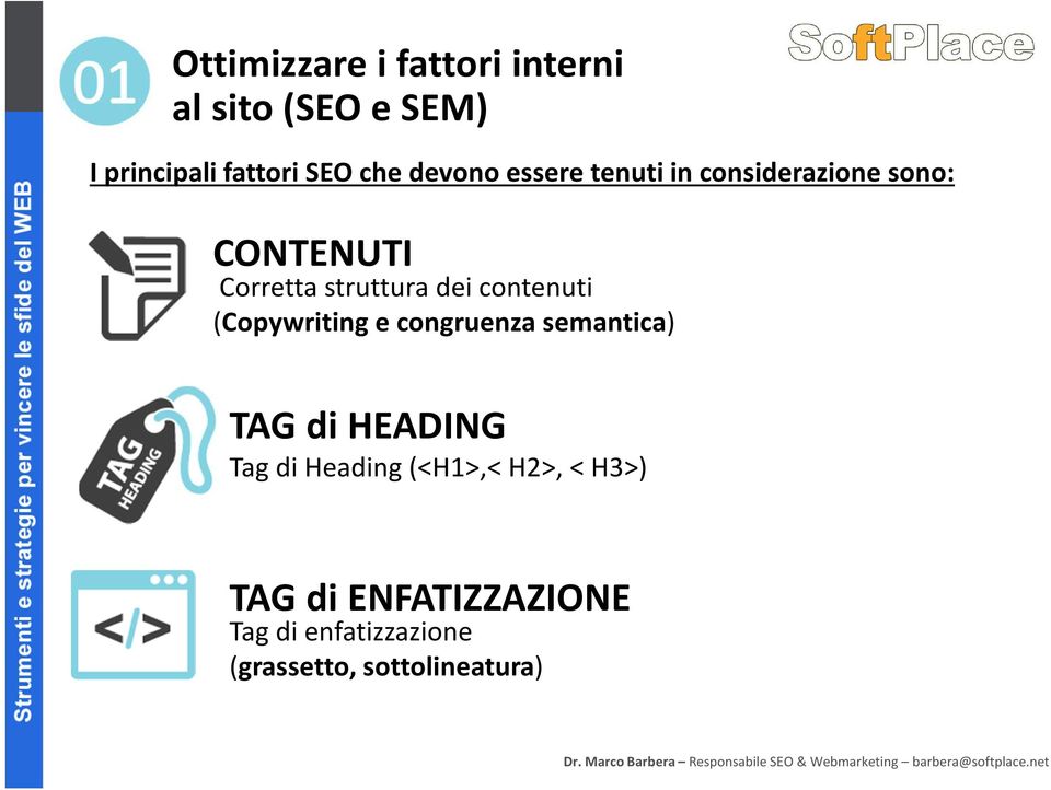 contenuti (Copywriting e congruenza semantica) TAG di HEADING Tagdi