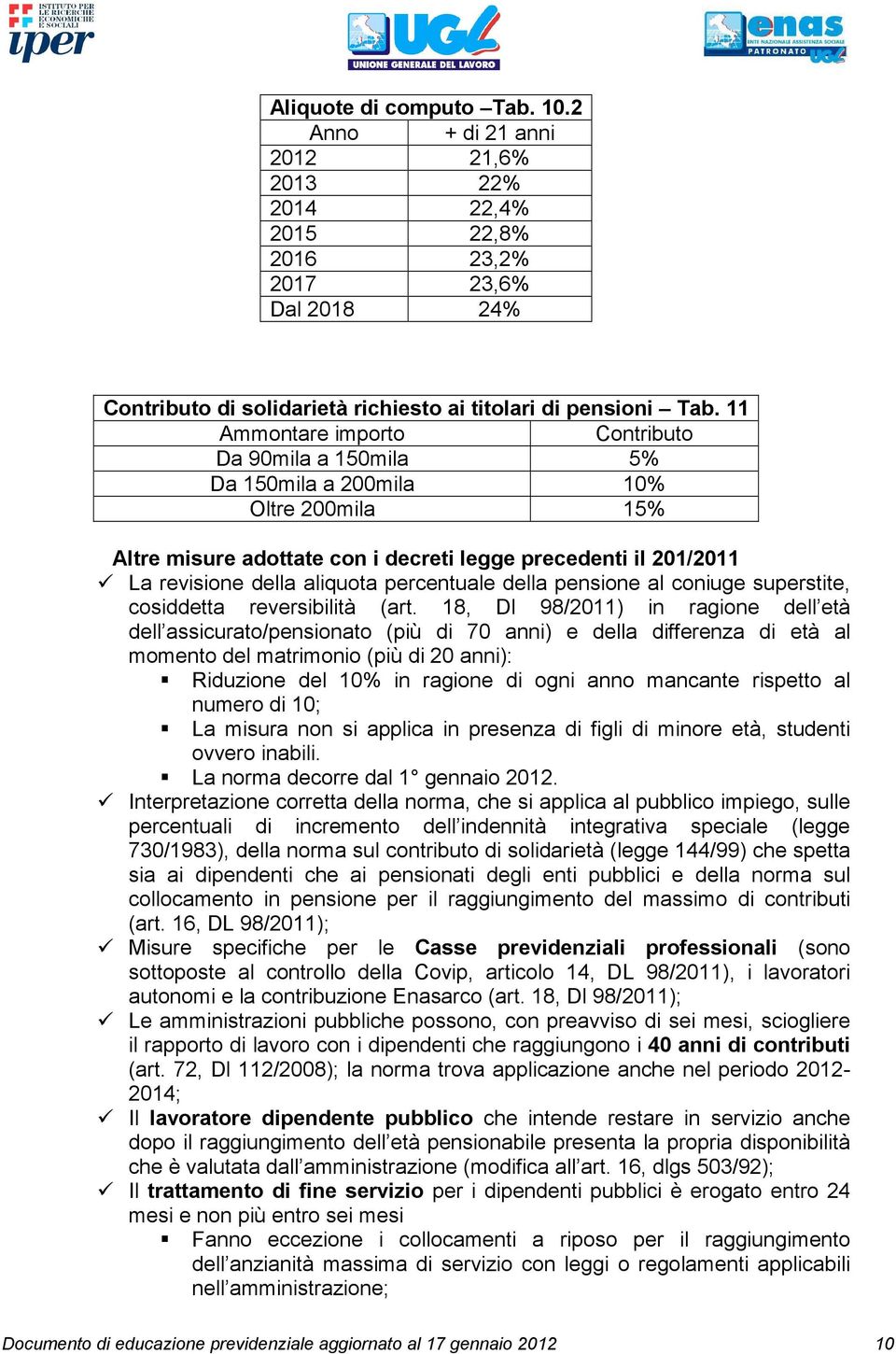 percentuale della pensione al coniuge superstite, cosiddetta reversibilità (art.