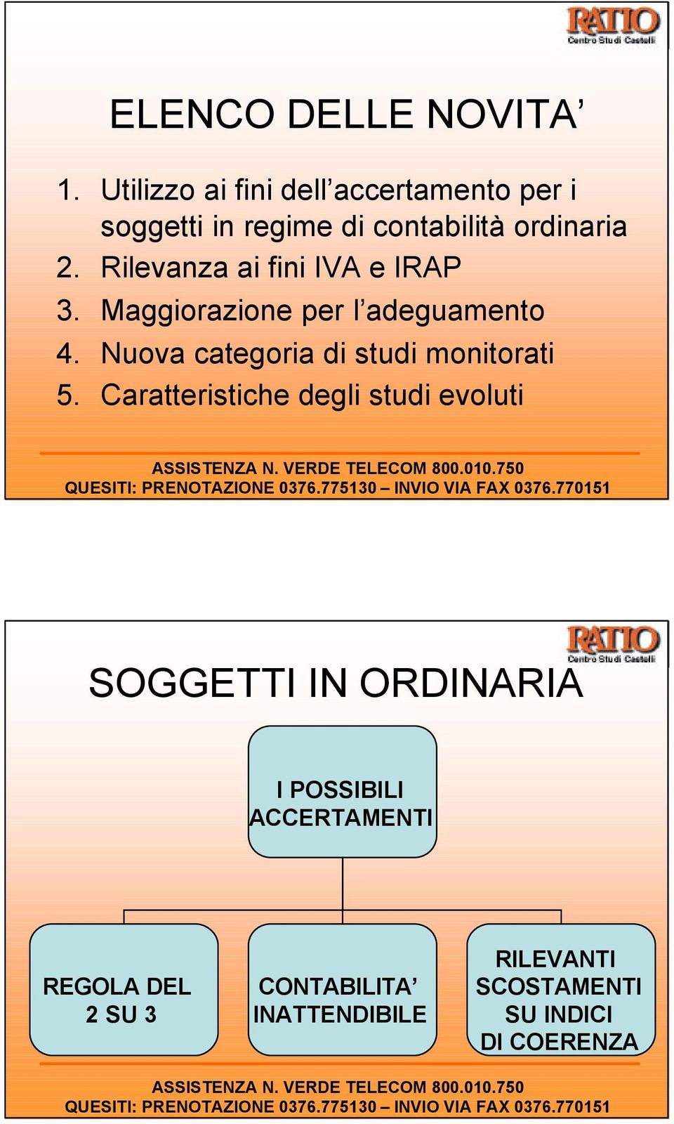 Rilevanza ai fini IVA e IRAP 3. Maggiorazione per l adeguamento 4.