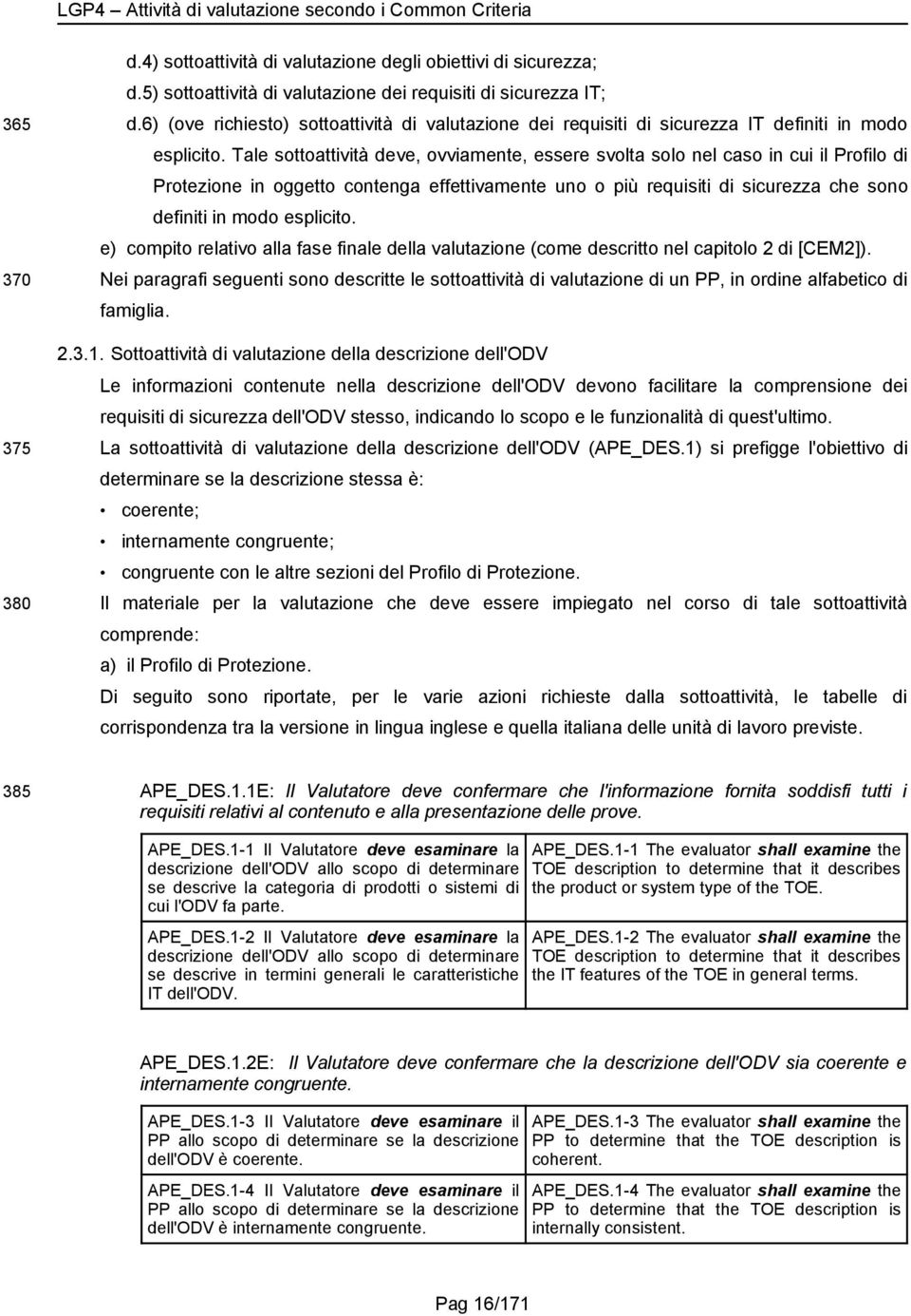 Tale sottoattività deve, ovviamente, essere svolta solo nel caso in cui il Profilo di Protezione in oggetto contenga effettivamente uno o più requisiti di sicurezza che sono definiti in modo