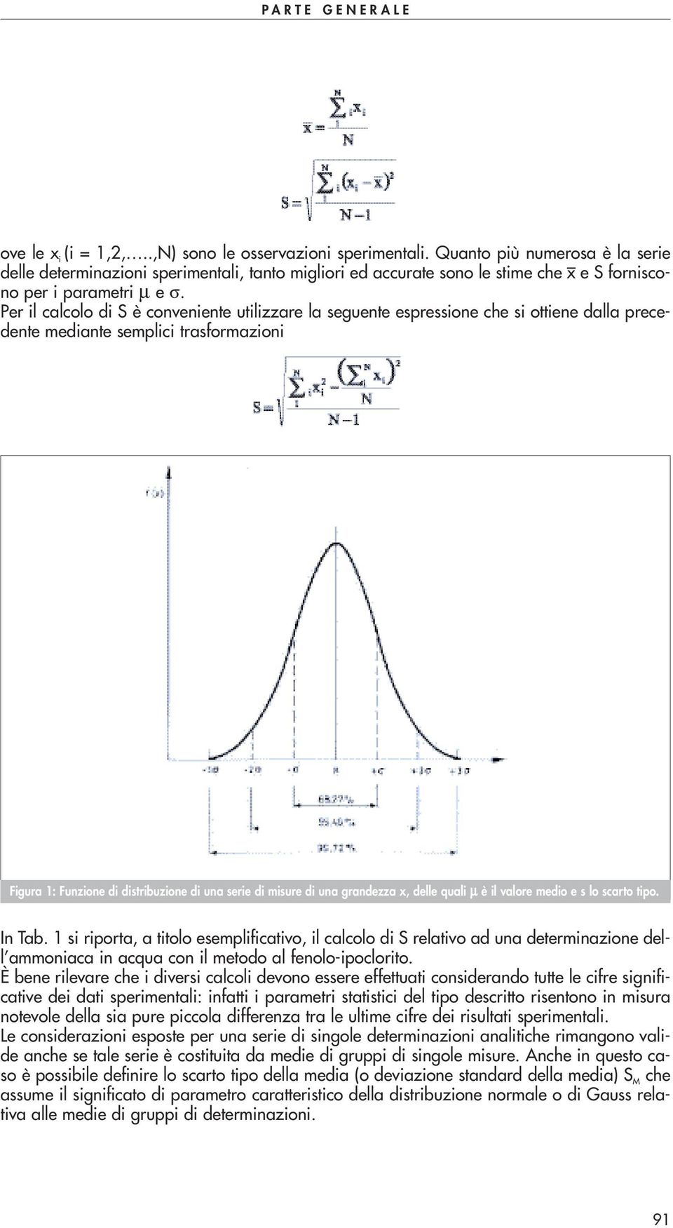 Per il calcolo di S è conveniente utilizzare la seguente espressione che si ottiene dalla precedente mediante semplici trasformazioni Figura 1: Funzione di distribuzione di una serie di misure di una