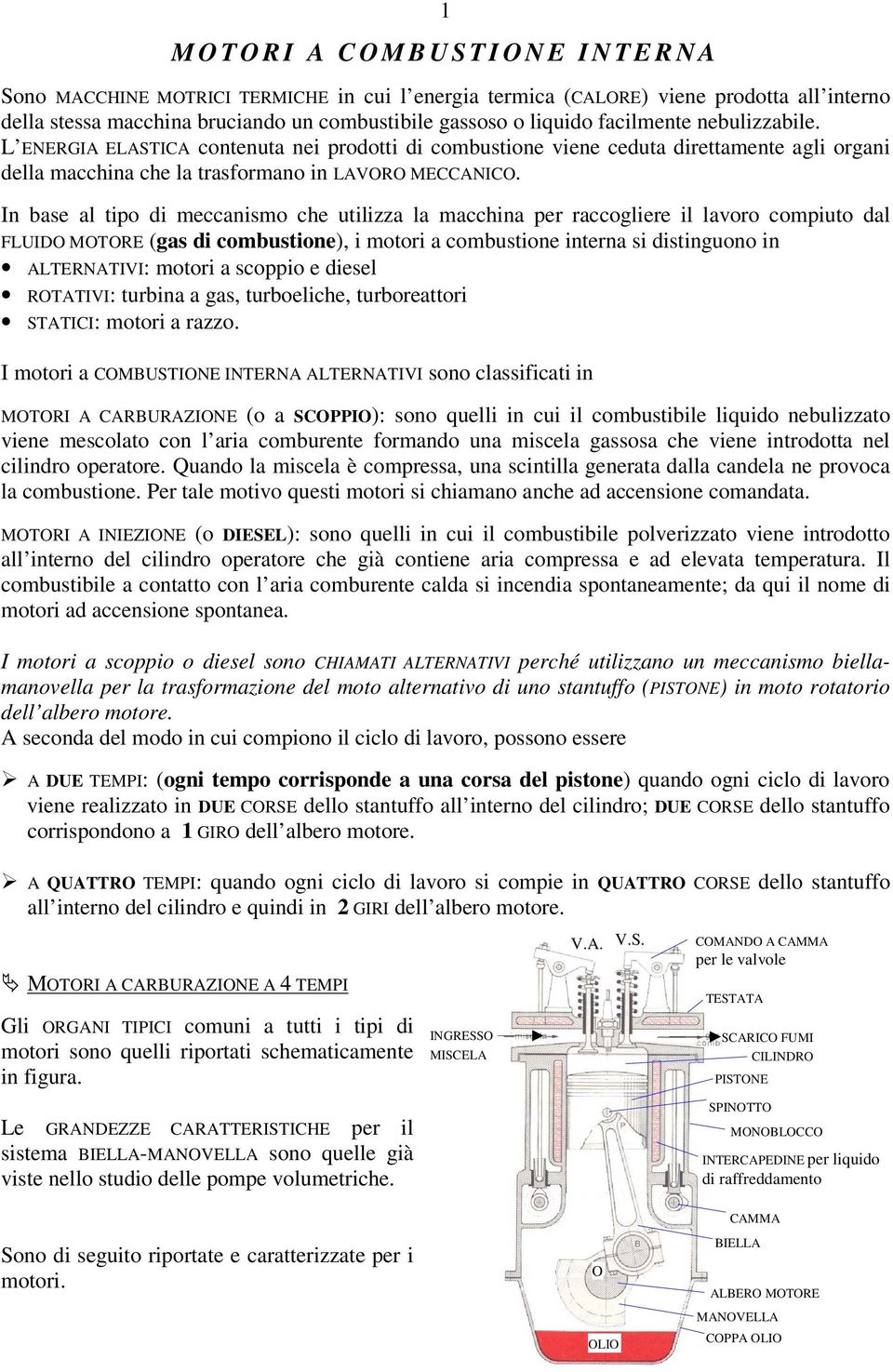 I as al to d mccasmo ch utlzza la maccha r raccolr l lavoro comuto dal FLUIDO MOTORE (as d comusto), motor a comusto tra s dstuoo ALTERNATII: motor a scoo dsl ROTATII: tura a as, turolch, turorattor