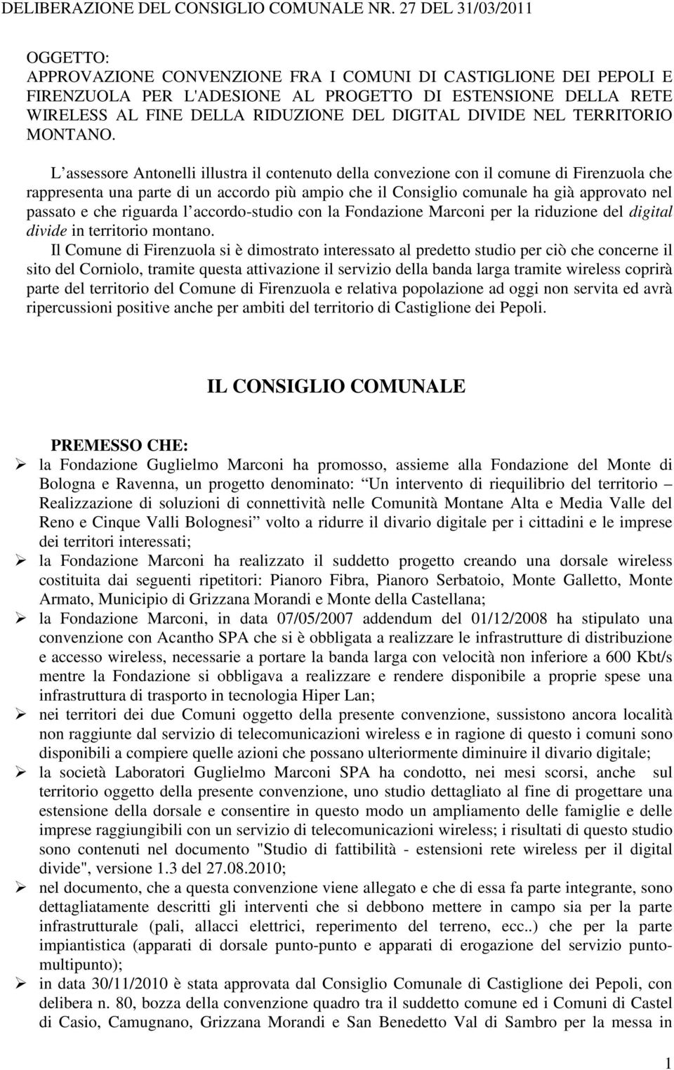 DIGITAL DIVIDE NEL TERRITORIO MONTANO.