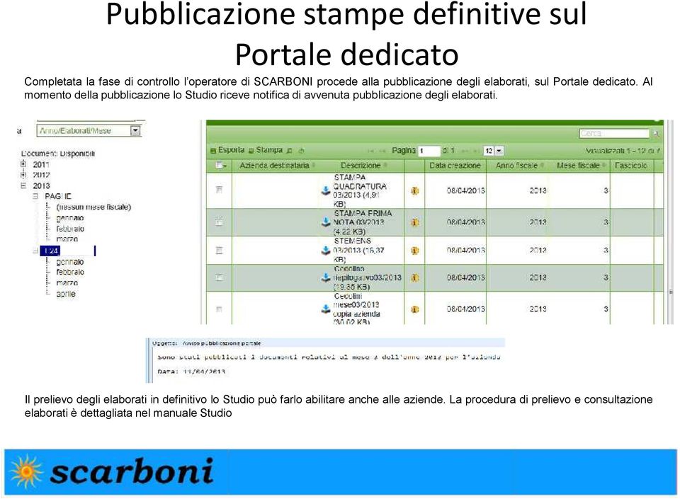 Al momento della pubblicazione lo Studio riceve notifica di avvenuta pubblicazione degli elaborati.