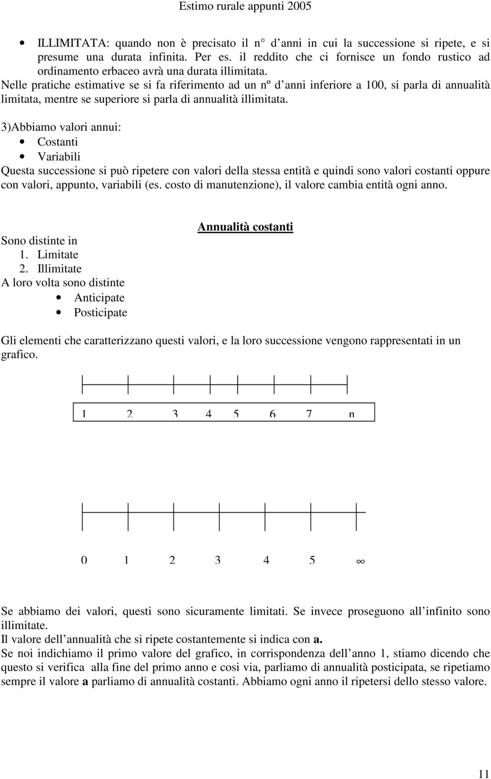 Nelle pratiche estimative se si fa riferimeto ad u º d ai iferiore a 00, si parla di aualità limitata, metre se superiore si parla di aualità illimitata.