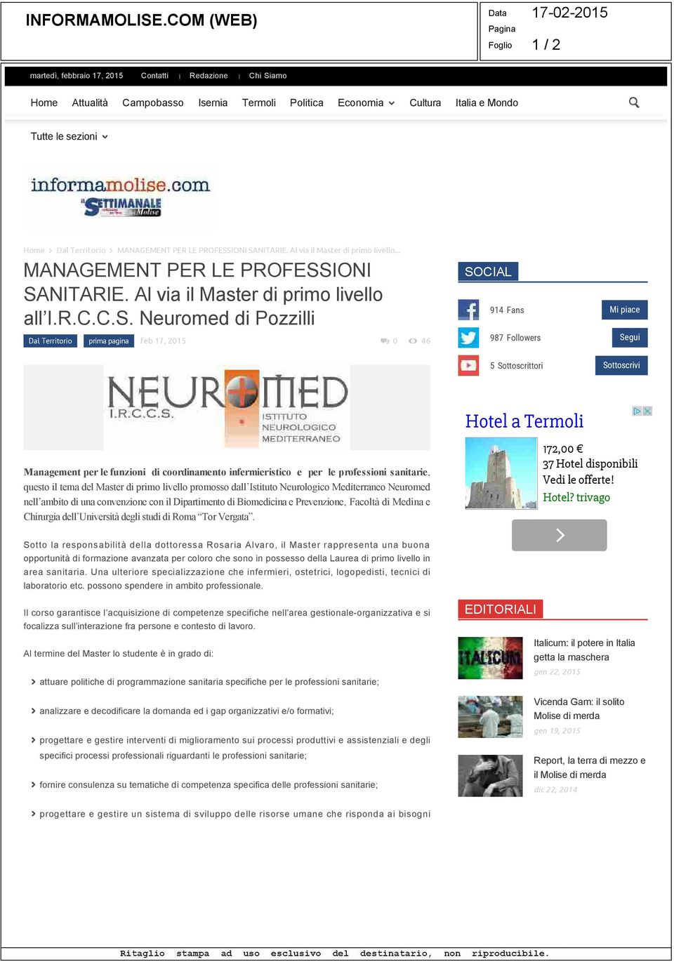 MANAGEMENT PER LE PROFESS