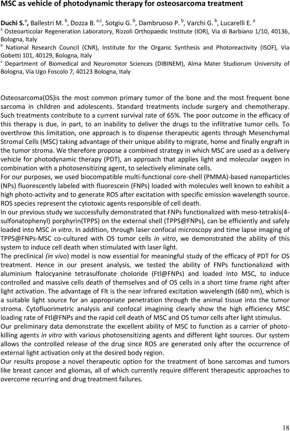 Photoreactivity (ISOF), Via Gobetti 101, 40129, Bologna, Italy c Department of Biomedical and Neuromotor Sciences (DIBINEM), Alma Mater Studiorum University of Bologna, Via Ugo Foscolo 7, 40123