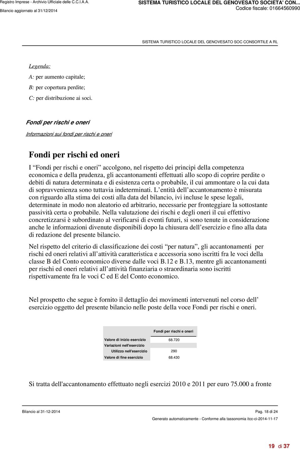 prudenza, gli accantonamenti effettuati allo scopo di coprire perdite o debiti di natura determinata e di esistenza certa o probabile, il cui ammontare o la cui data di sopravvenienza sono tuttavia