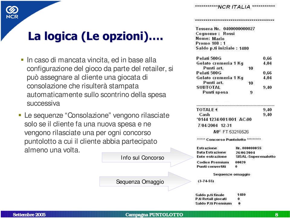 ƒ Le sequenze Consolazione vengono rilasciate solo se il cliente fa una nuova spesa e ne vengono rilasciate una per ogni