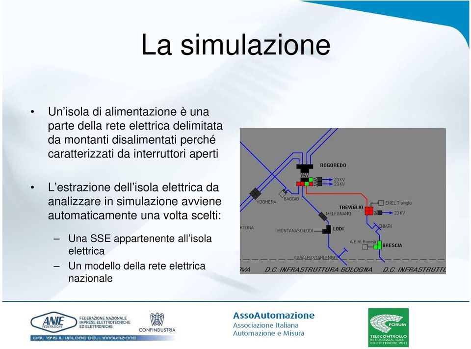 dell isola elettrica da analizzare in simulazione avviene automaticamente una volta