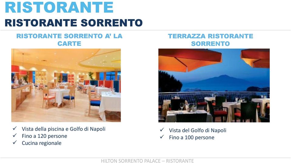 Golfo di Napoli Fino a 120 persone Cucina regionale Vista