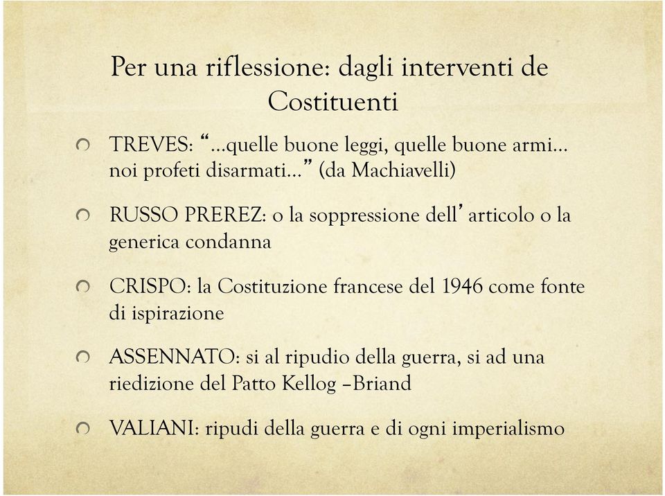 RUSSO PREREZ: o la soppressione dell articolo o la generica condanna!