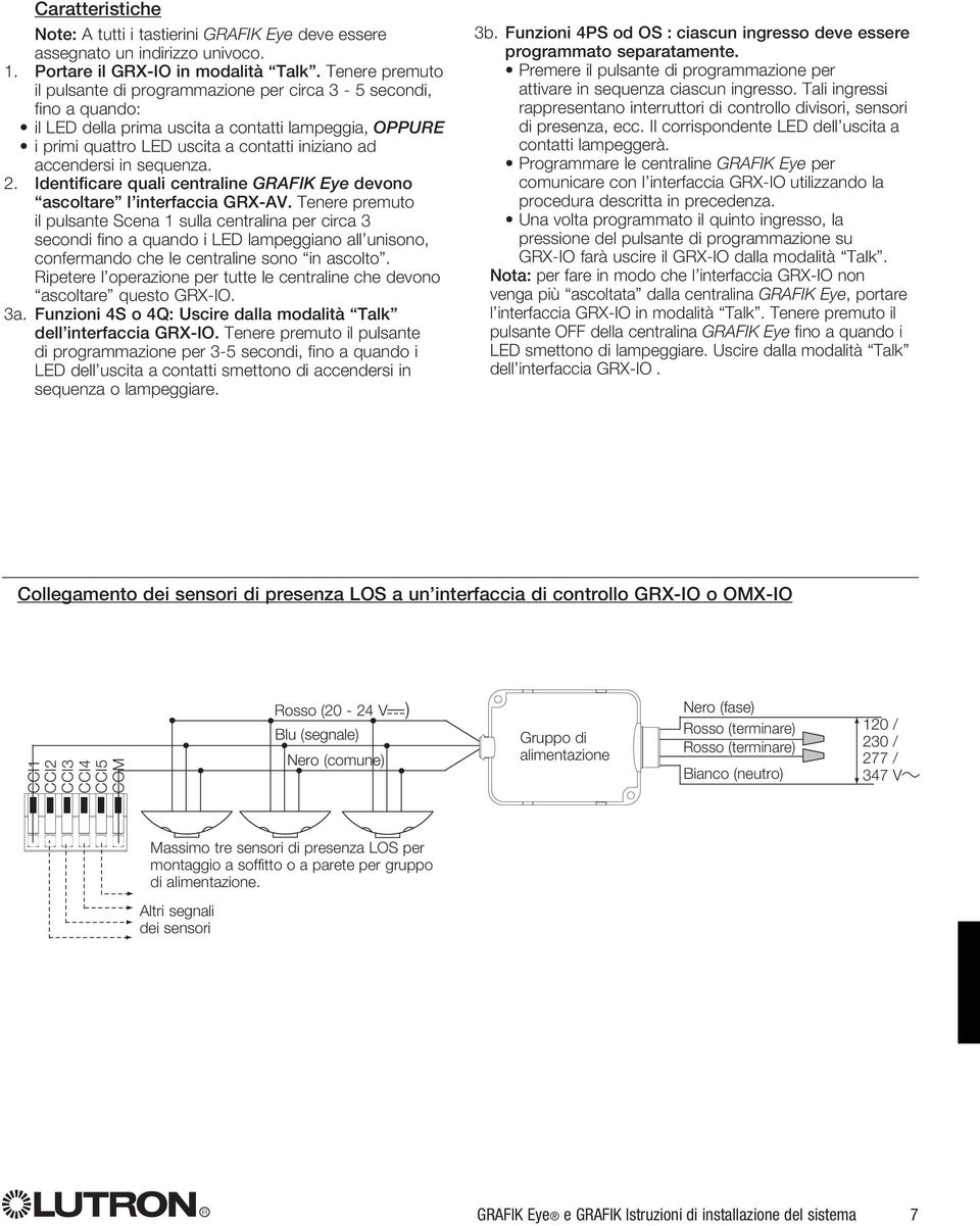 in sequenza. 2. Identificare quali centraline GAFIK Eye devono ascoltare l interfaccia GX-AV.