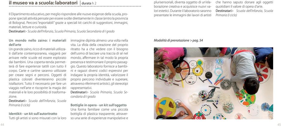 Destinatari> Scuola dell'infanzia, Scuola Primaria, Scuola Secondaria di I grado plurisensoriali, diventa oggetto di un'elaborazione creativa e acquisisce nuovi valori estetici.